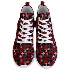 Gothic Woman Rose Bats Pattern Men s Lightweight High Top Sneakers