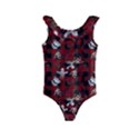 Gothic Woman Rose Bats Pattern Kids  Frill Swimsuit View1