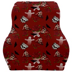 Gothic Woman Rose Bats Pattern Red Car Seat Velour Cushion 