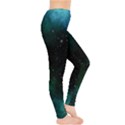 Galaxy Sky Blue Green Leggings  View4