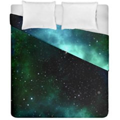 Galaxy Sky Blue Green Duvet Cover Double Side (california King Size) by snowwhitegirl