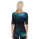 Galaxy Sky Blue Green Wide Neckline Tee View2