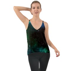 Galaxy Sky Blue Green Chiffon Cami by snowwhitegirl