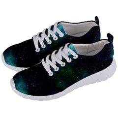 Galaxy Sky Blue Green Men s Lightweight Sports Shoes by snowwhitegirl