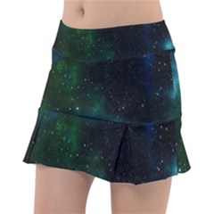 Galaxy Sky Blue Green Tennis Skirt