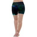 Galaxy Sky Blue Green Lightweight Velour Yoga Shorts View4