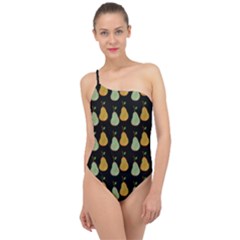 Pears Black Classic One Shoulder Swimsuit