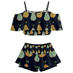 Pears Black Kids  Off Shoulder Skirt Bikini