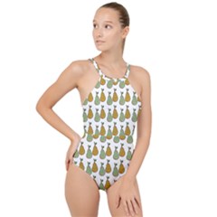 Pears White High Neck One Piece Swimsuit