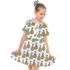 Pears White Kids  Short Sleeve Shirt Dress