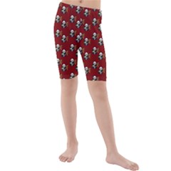 Panda With Bamboo Red Kids  Mid Length Swim Shorts by snowwhitegirl