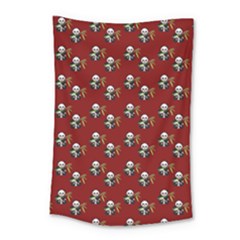 Panda With Bamboo Red Small Tapestry by snowwhitegirl