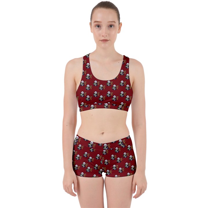 Panda With Bamboo Red Work It Out Gym Set