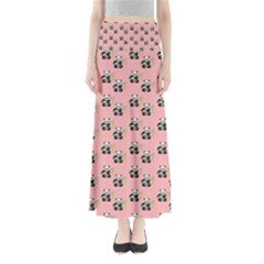 Panda With Bamboo Pink Full Length Maxi Skirt by snowwhitegirl