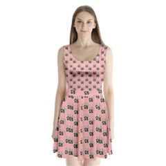 Panda With Bamboo Pink Split Back Mini Dress  by snowwhitegirl