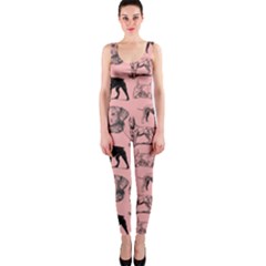 Dog Pattern Pink One Piece Catsuit by snowwhitegirl