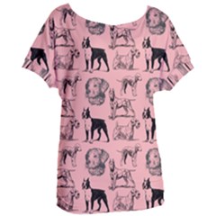 Dog Pattern Pink Women s Oversized Tee by snowwhitegirl