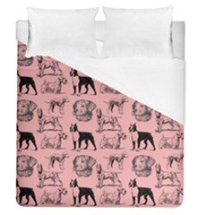 Dog Pattern Pink Duvet Cover (queen Size) by snowwhitegirl