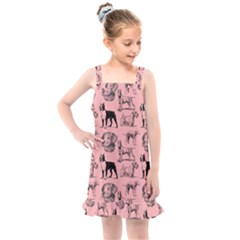 Dog Pattern Pink Kids  Overall Dress by snowwhitegirl