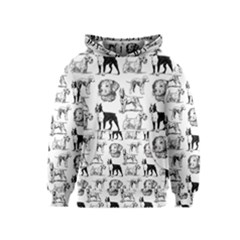 Dog Pattern White Kids  Pullover Hoodie by snowwhitegirl