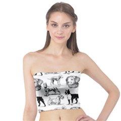 Dog Pattern White Tube Top by snowwhitegirl