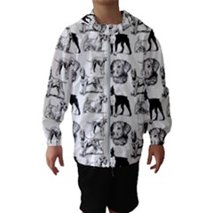 Dog Pattern White Hooded Windbreaker (kids) by snowwhitegirl