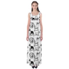 Dog Pattern White Empire Waist Maxi Dress by snowwhitegirl