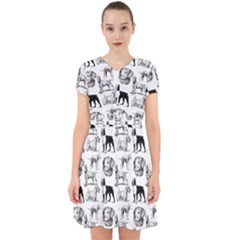 Dog Pattern White Adorable In Chiffon Dress by snowwhitegirl