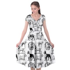 Dog Pattern White Cap Sleeve Wrap Front Dress by snowwhitegirl