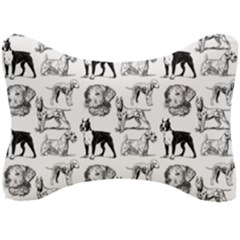 Dog Pattern White Seat Head Rest Cushion by snowwhitegirl