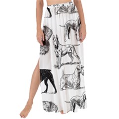 Dog Pattern White Maxi Chiffon Tie-up Sarong by snowwhitegirl