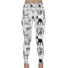 Dog Pattern White Lightweight Velour Classic Yoga Leggings