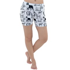 Dog Pattern White Lightweight Velour Yoga Shorts