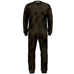 Dog Pattern Brown Onepiece Jumpsuit (men)  by snowwhitegirl