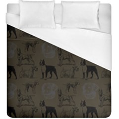 Dog Pattern Brown Duvet Cover (king Size)