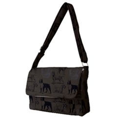 Dog Pattern Brown Full Print Messenger Bag