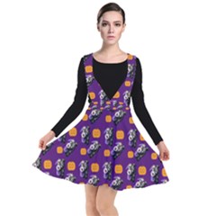 Halloween Skeleton Pumpkin Pattern Purple Other Dresses