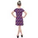 Halloween Skeleton Pumpkin Pattern Purple Kids  Cross Web Dress View2