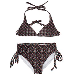 Vintage Floral Black Kids  Classic Bikini Set