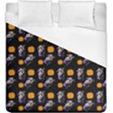 Halloween Skeleton Pumpkin Pattern Black Duvet Cover (King Size) View1