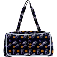 Halloween Skeleton Pumpkin Pattern Black Multi Function Bag	 by snowwhitegirl