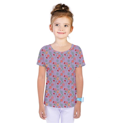 Vintage Floral Lilac Kids  One Piece Tee by snowwhitegirl