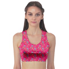 Vintage Floral Pink Sports Bra