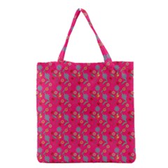 Vintage Floral Pink Grocery Tote Bag