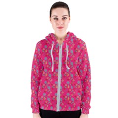 Vintage Floral Pink Women s Zipper Hoodie