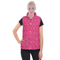 Vintage Floral Pink Women s Button Up Vest