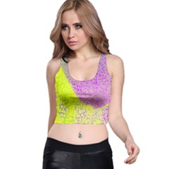 Yellow Violet Animal Skins Racer Back Crop Top