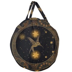 Wonderful Hummingbird With Stars Giant Round Zipper Tote by FantasyWorld7