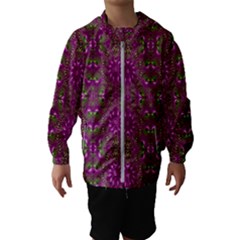 Modern Asian Ornate Pattern Hooded Windbreaker (kids)