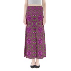 Modern Asian Ornate Pattern Full Length Maxi Skirt by dflcprints